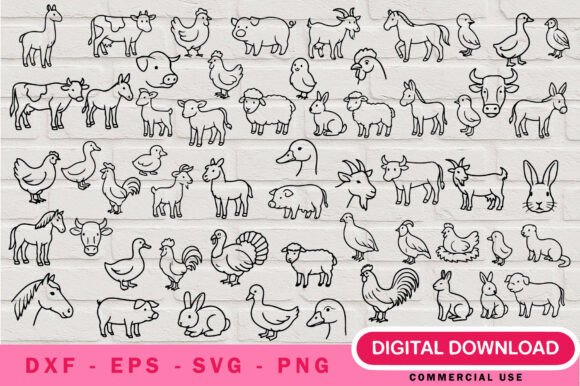 Cute Farm Animals SVG Bundle: Crafting Made Easier, One Silhouette at a Time