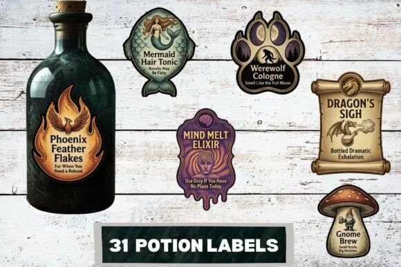 Enhance Your Creative Projects with Fantasy Apothecary Potion Labels