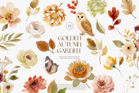 Fall Florals and Woodland Clipart Set: Creative Solutions for Seasonal Design Projects