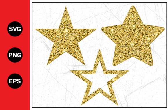 Gold Glitter Stars SVG Bundle for Creative Projects