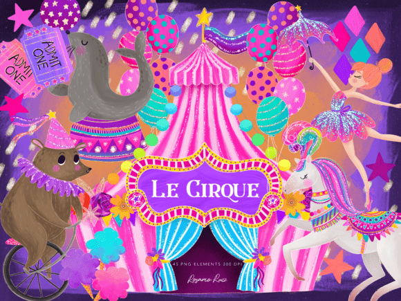 Pink Circus Clipart Girly Carnival PNG: A Creative Design Resource for Diverse Projects