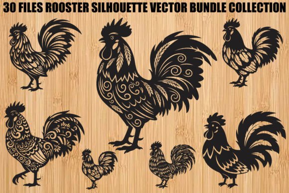 Rooster Silhouette SVG Bundle: Creative Solutions for Farmhouse Crafters and DIY Enthusiasts