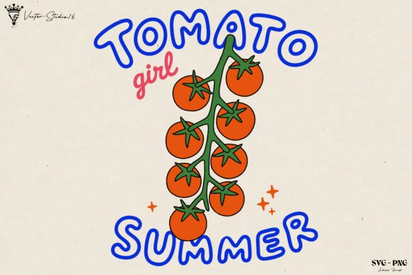 Tomato Girl Summer SVG PNG: A Fresh Design for Garden Lovers