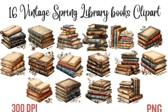 Vintage Spring Library Books Clipart: Strategic Design for Meaningful Creative Projects