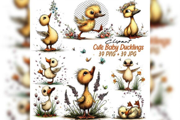 Whimsical Duck Clipart Set: A Joyful Addition to Your Spring Creative Projects