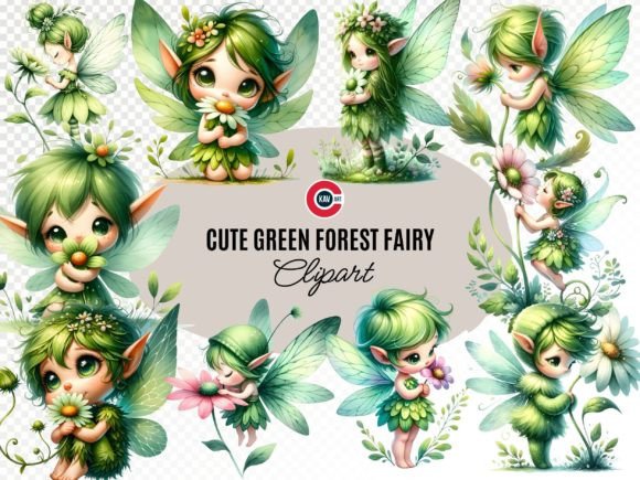 Wishmecle Green Forest Fairy Clipart: Strategic Design for Creative and Commercial Projects